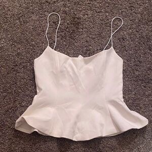 Zara Off White Peplum Spaghetti Strap Cami. Size medium. NWT. Great for summer.